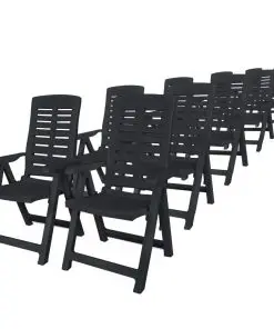 vidaXL 11 Piece Outdoor Dining Set Plastic Anthracite