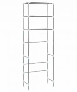 vidaXL 3-Tier Storage Rack over Toilet Silver 53x28x169 cm