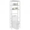 vidaXL 3-Tier Storage Rack over Toilet Silver 53x28x169 cm vidaXL 3-Tier Storage Rack over Toilet Silver 53x28x169 cm