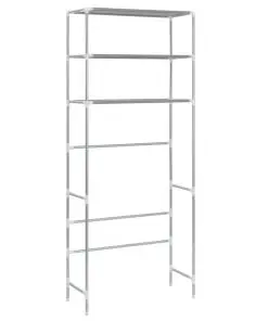vidaXL 3-Tier Storage Rack over Laundry Machine Silver 69x28x169 cm
