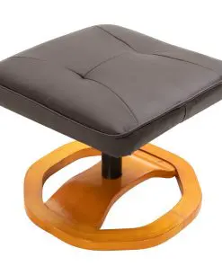vidaXL Swivel TV Armchair with Foot Stool Brown Faux Leather