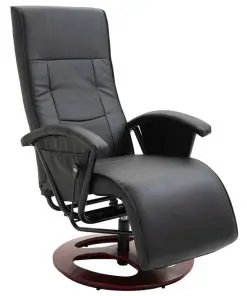 vidaXL Swivel TV Armchair Black Faux Leather