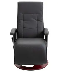 vidaXL Swivel TV Armchair Black Faux Leather
