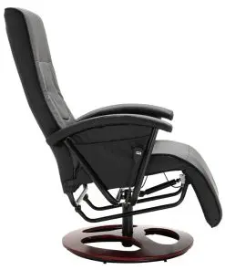 vidaXL Swivel TV Armchair Black Faux Leather