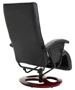 vidaXL Swivel TV Armchair Black Faux Leather