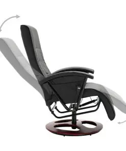 vidaXL Swivel TV Armchair Black Faux Leather