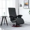 vidaXL Swivel TV Armchair Black Faux Leather vidaXL Swivel TV Armchair Black Faux Leather