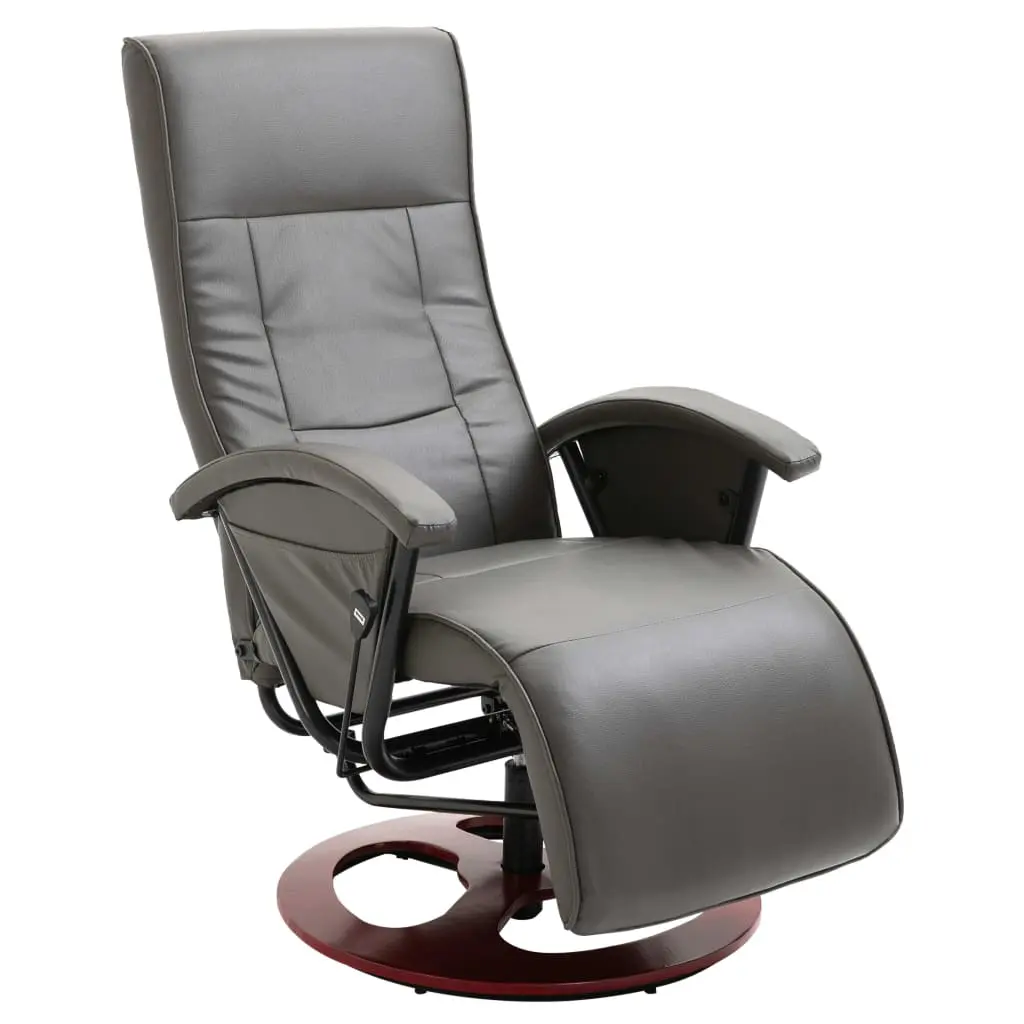 vidaXL Swivel TV Armchair Grey Faux Leather