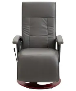 vidaXL Swivel TV Armchair Grey Faux Leather