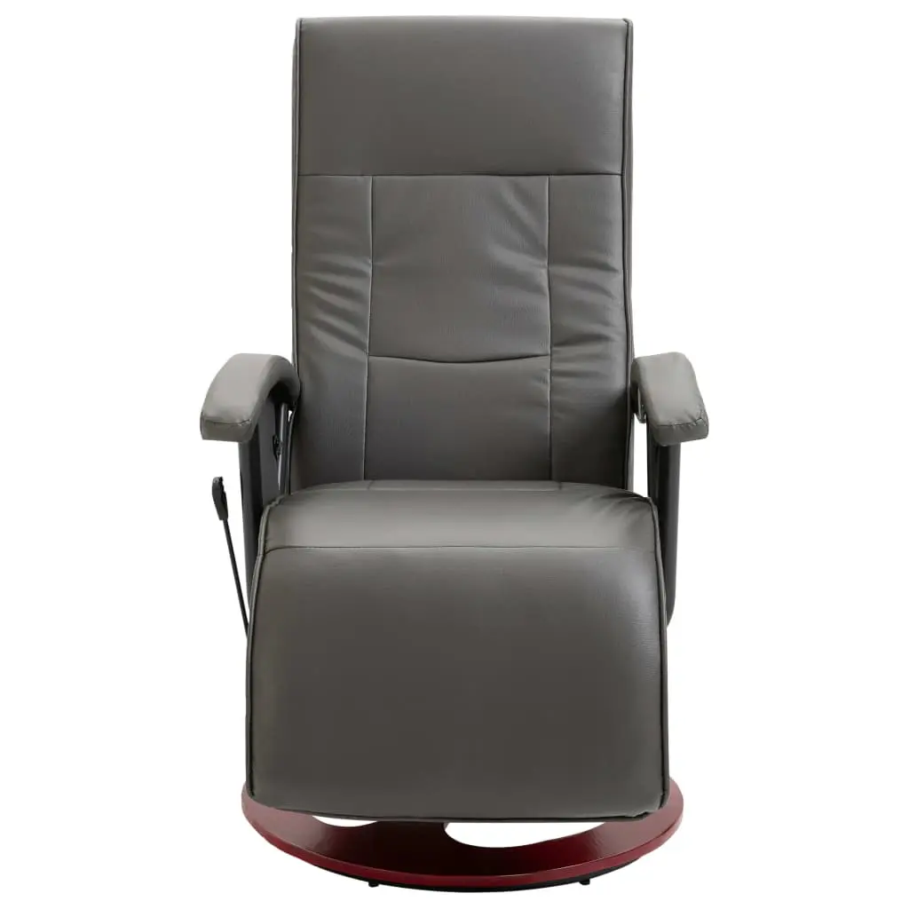 vidaXL Swivel TV Armchair Grey Faux Leather