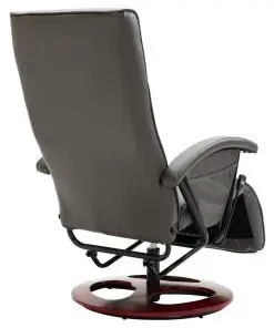 vidaXL Swivel TV Armchair Grey Faux Leather
