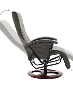 vidaXL Swivel TV Armchair Grey Faux Leather