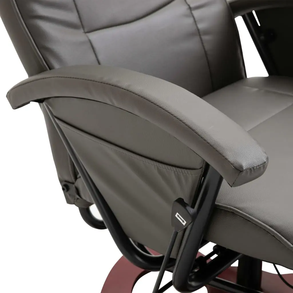 vidaXL Swivel TV Armchair Grey Faux Leather