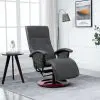 vidaXL Swivel TV Armchair Grey Faux Leather vidaXL Swivel TV Armchair Grey Faux Leather
