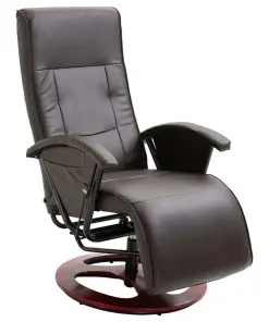 vidaXL Swivel TV Armchair Brown Faux Leather