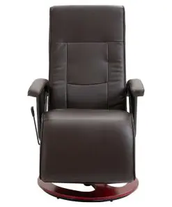 vidaXL Swivel TV Armchair Brown Faux Leather