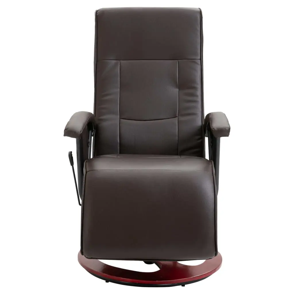 vidaXL Swivel TV Armchair Brown Faux Leather
