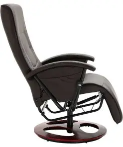 vidaXL Swivel TV Armchair Brown Faux Leather