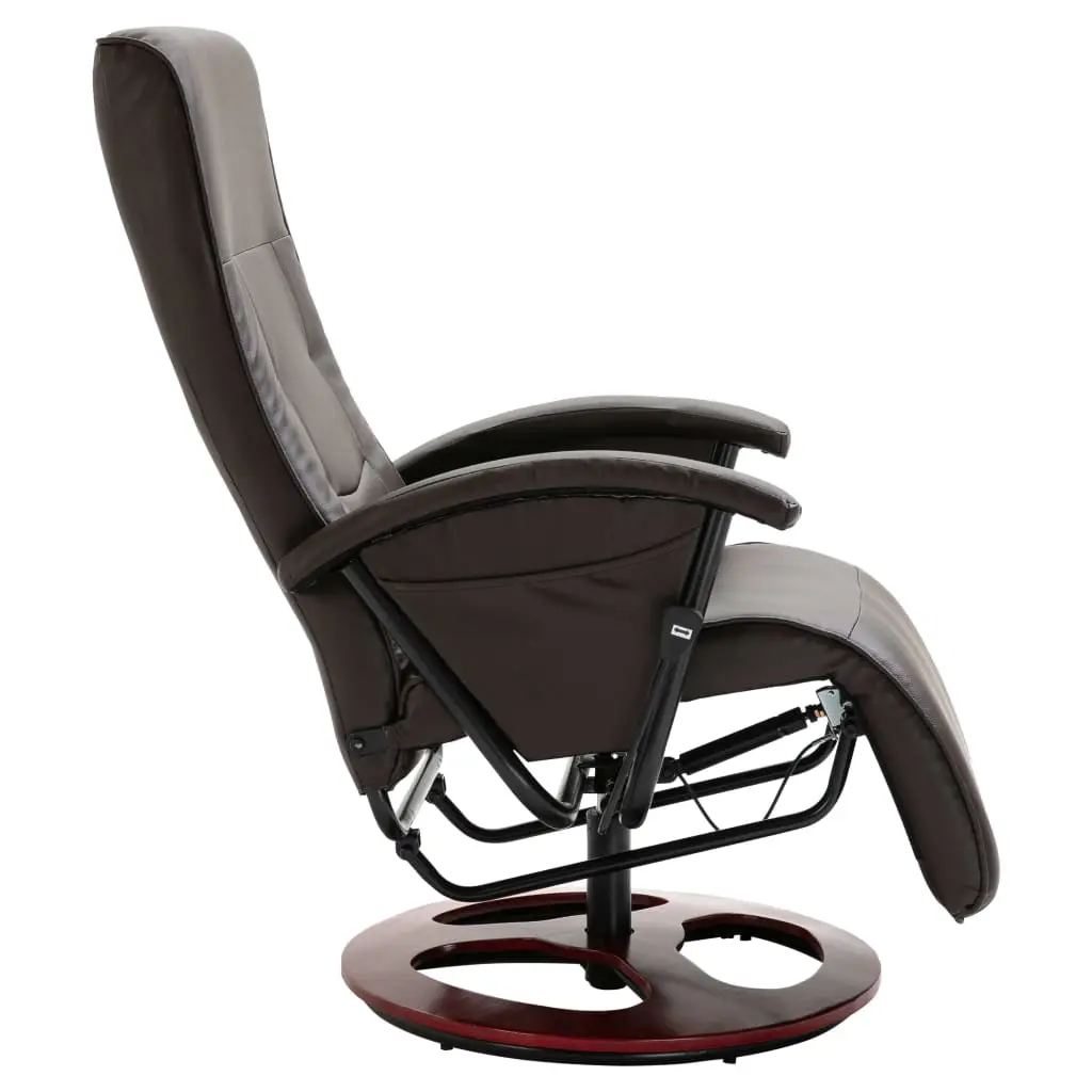 vidaXL Swivel TV Armchair Brown Faux Leather