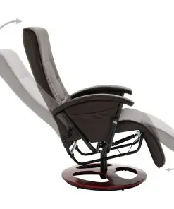 vidaXL Swivel TV Armchair Brown Faux Leather