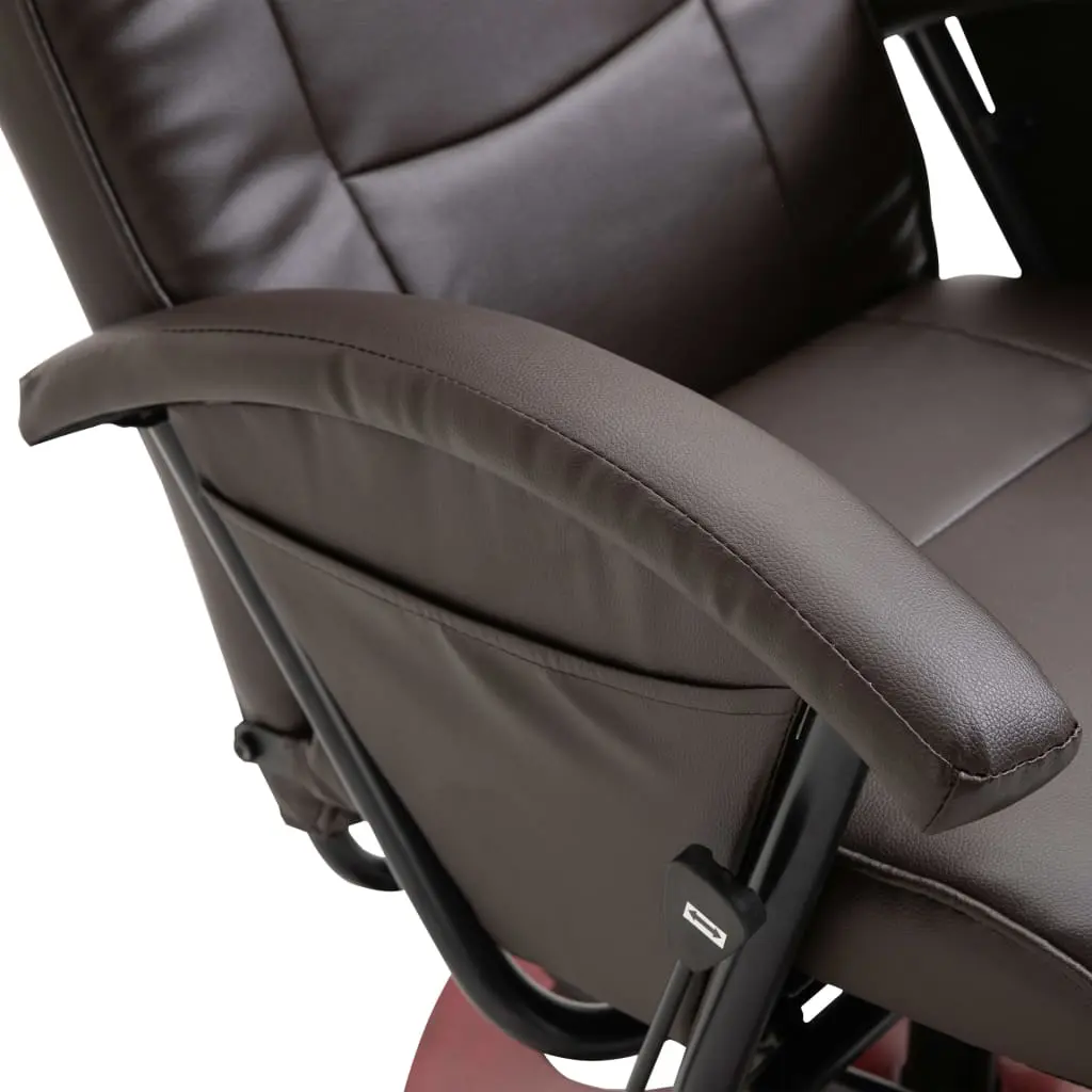 vidaXL Swivel TV Armchair Brown Faux Leather