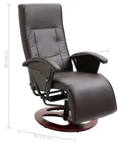 vidaXL Swivel TV Armchair Brown Faux Leather
