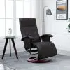 vidaXL Swivel TV Armchair Brown Faux Leather