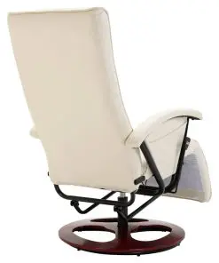 vidaXL Swivel TV Armchair Cream Faux Leather