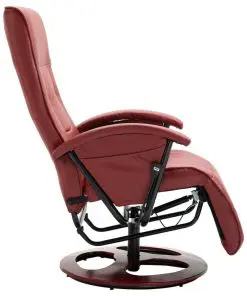 vidaXL Swivel TV Armchair Wine Red Faux Leather