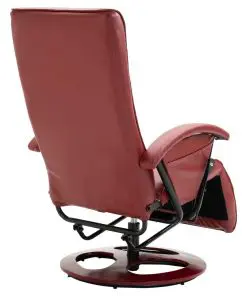 vidaXL Swivel TV Armchair Wine Red Faux Leather