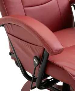 vidaXL Swivel TV Armchair Wine Red Faux Leather