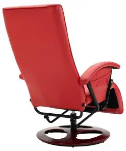 vidaXL Swivel TV Armchair Red Faux Leather