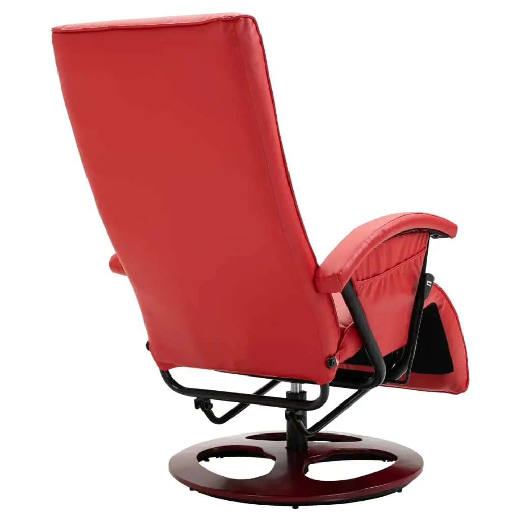 vidaXL Swivel TV Armchair Red Faux Leather