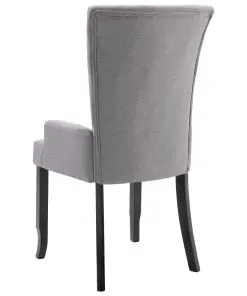 vidaXL Dining Chair with Armrests Light Grey Fabric