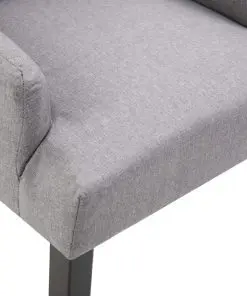 vidaXL Dining Chair with Armrests Light Grey Fabric