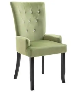 vidaXL Dining Chair with Armrests Light Green Velvet