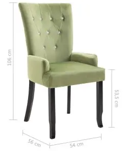 vidaXL Dining Chair with Armrests Light Green Velvet