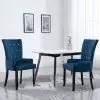 vidaXL Dining Chair with Armrests Dark Blue Velvet