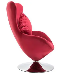 vidaXL Swivel Egg Chair with Cushion Red Velvet