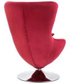 vidaXL Swivel Egg Chair with Cushion Red Velvet