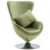 vidaXL Swivel Egg Chair with Cushion Light Green Velvet