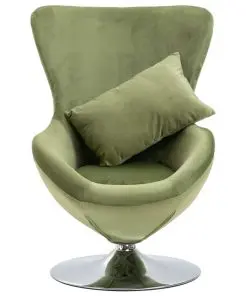 vidaXL Swivel Egg Chair with Cushion Light Green Velvet