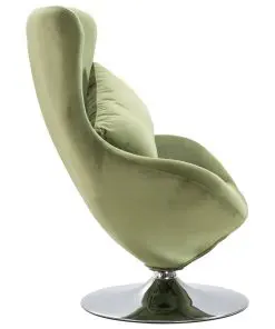 vidaXL Swivel Egg Chair with Cushion Light Green Velvet