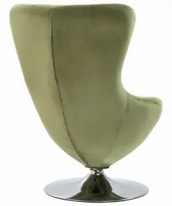 vidaXL Swivel Egg Chair with Cushion Light Green Velvet
