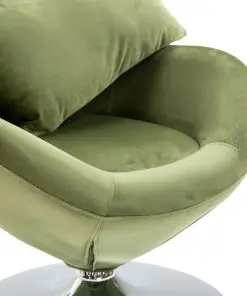 vidaXL Swivel Egg Chair with Cushion Light Green Velvet