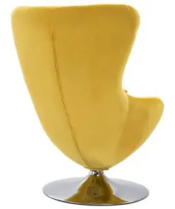 vidaXL Swivel Egg Chair with Cushion Yellow Velvet