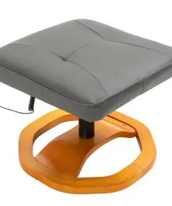 vidaXL Massage Chair with Foot Stool Grey Faux Leather