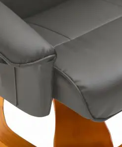 vidaXL Massage Chair with Foot Stool Grey Faux Leather