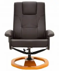 vidaXL Massage Chair with Foot Stool Brown Faux Leather