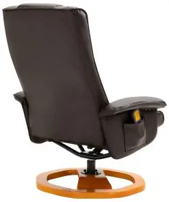 vidaXL Massage Chair with Foot Stool Brown Faux Leather